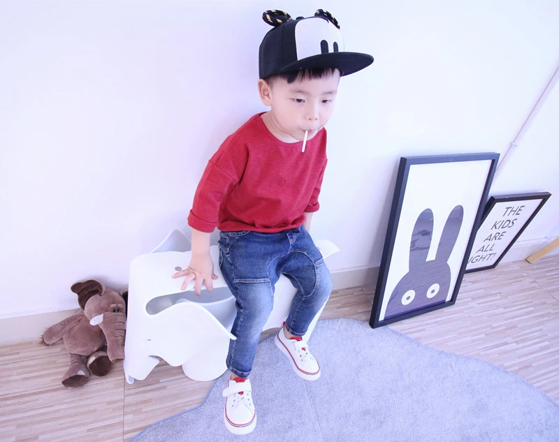 Solid Kids T-Shirts Cotton Boys Girls Tops Three Quarter Sleeves Boy T Shirts Spring O Neck Girl T-Shirts 2017 Children Clothing (12)