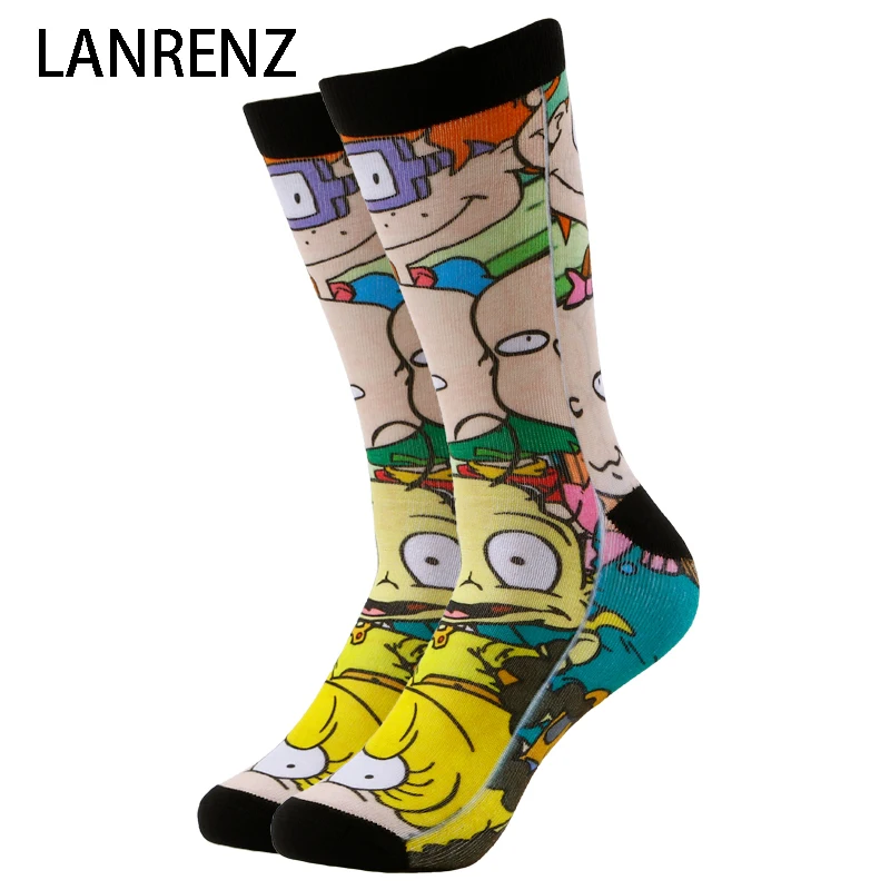 

2019 hit children cartoon prints Men and women fashion Funny socks 3d printed socks 200 knitting oil painting compression sock