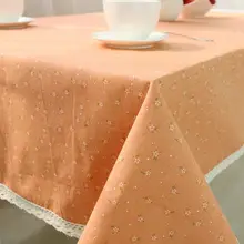 Baumwolle Leinen Tischdecke Landhausstil Blumen Bedruckte Multifunktionale Rechteck Tischdecken Abdeckung mit Spitze ZB-24