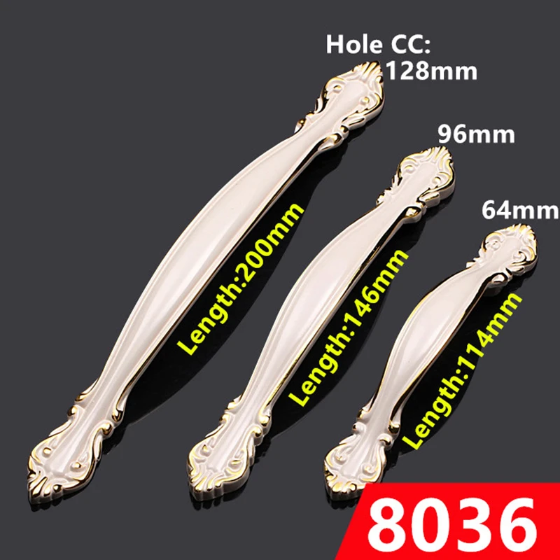

Hole CC 64mm/96mm/128mm Ivory white color handle Kitchen cabinet Furniture pulls antique bedroom drawer pulls