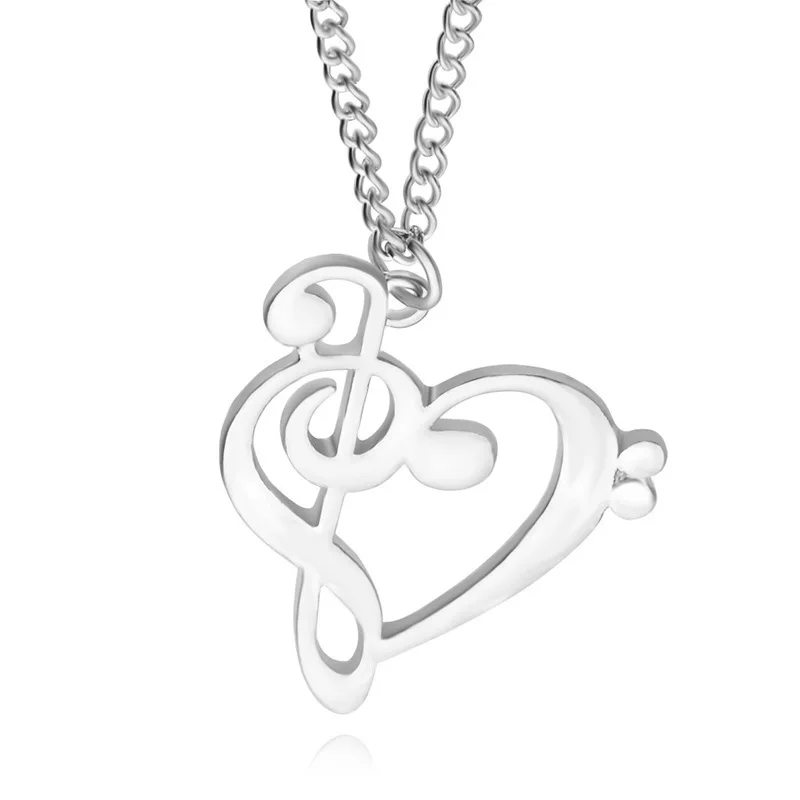 

2019 new love note necklace fashion hollow music symbol necklace
