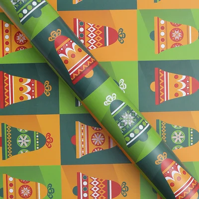 5 шт. 52x75 см веселое Рождественское украшение обертывание ping подарочная оберточная бумага Новогодняя упаковочная посылка - Цвет: L