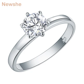 

Newshe 1.25 Ct Solid 925 Sterling Silver Solitaire Wedding Engagement Ring For Women JR4595