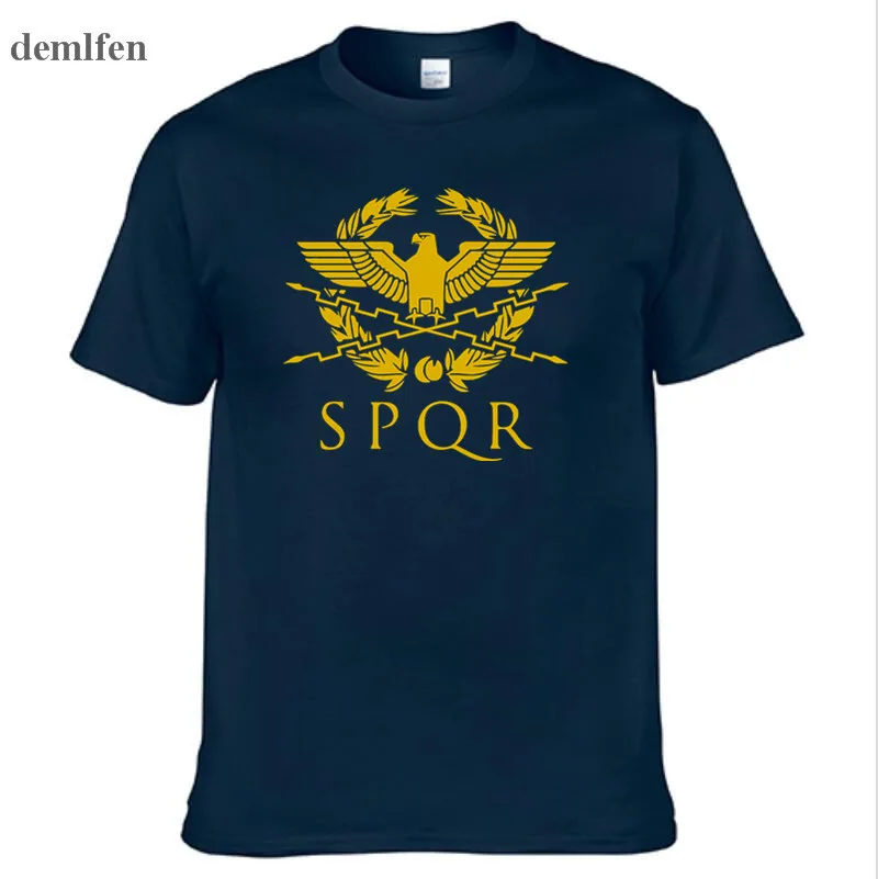 Мужская футболка SPQR с римскими гладиаторами императорским золотым орлом