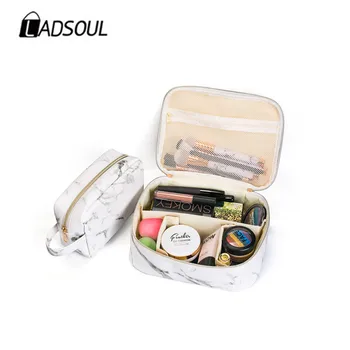 

LADSOUL Cosmetic Bag Large Capacity Storage Bag Marble Pattern Multi-function Portable Durable Travel Wash Bag CD5583/h