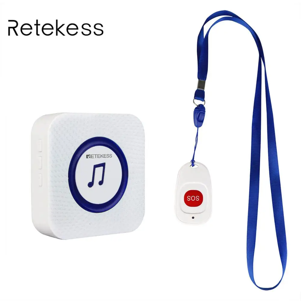 

Retekess TH001 Wireless Nurse Calling Alert System SOS Button + TH002 Receiver for Patient the elderly Nursing home