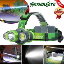 Высокое качество охота 30 Вт 15000лм T6+ 2x COB светодиодный налобный фонарик 18650 USB зарядное устройство батарея