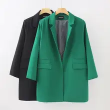 Костюм женская одежда Блейзер Женская куртка пальто длинный тонкий весенний и осенний Блейзер женская верхняя одежда черный OAIRED