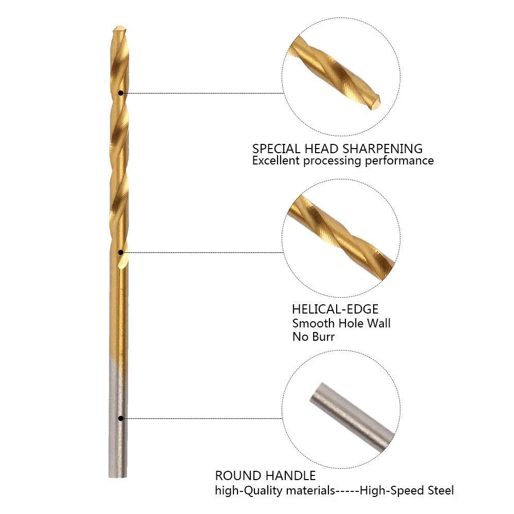 50 шт. высокоскоростные стальные Сверла Набор инструментов мини дрель набор титановые сверла с покрытием 1/1. 5/2/2,5/3 мм для Электрическая Дрель Инструменты