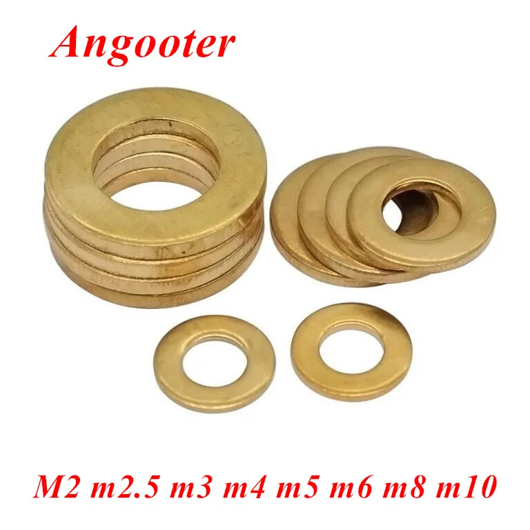 

100pcs 10pcs DIN125 M2 M2.5 M3 M4 M5 M6 M8 Seal Plain Washers Brass flat washer Copper flat gasket meson brass seal gasket