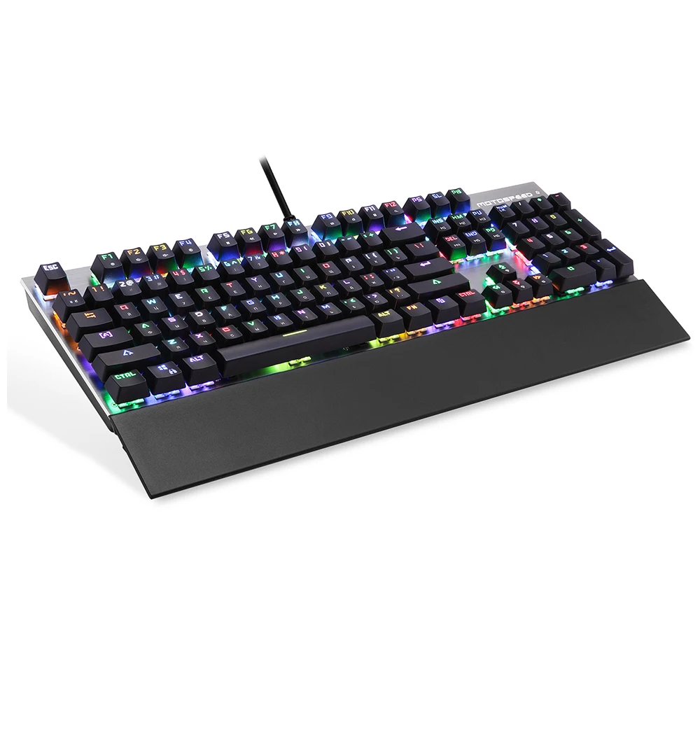 Motospeed CK108 игровая механическая клавиатура с подсветкой RGB светодиодный черный/синий переключатель Проводная клавиатура для компьютера PC gamer