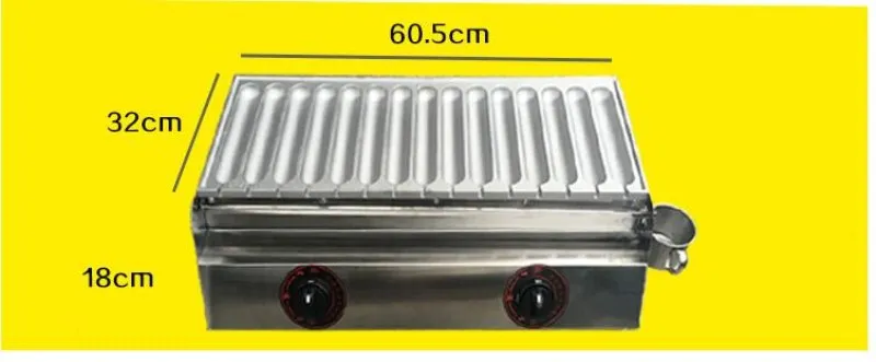 

2017 new design Gas heating French hot dot making machine, hot dog shape waffle maker,15 pcs ome time sausage machine