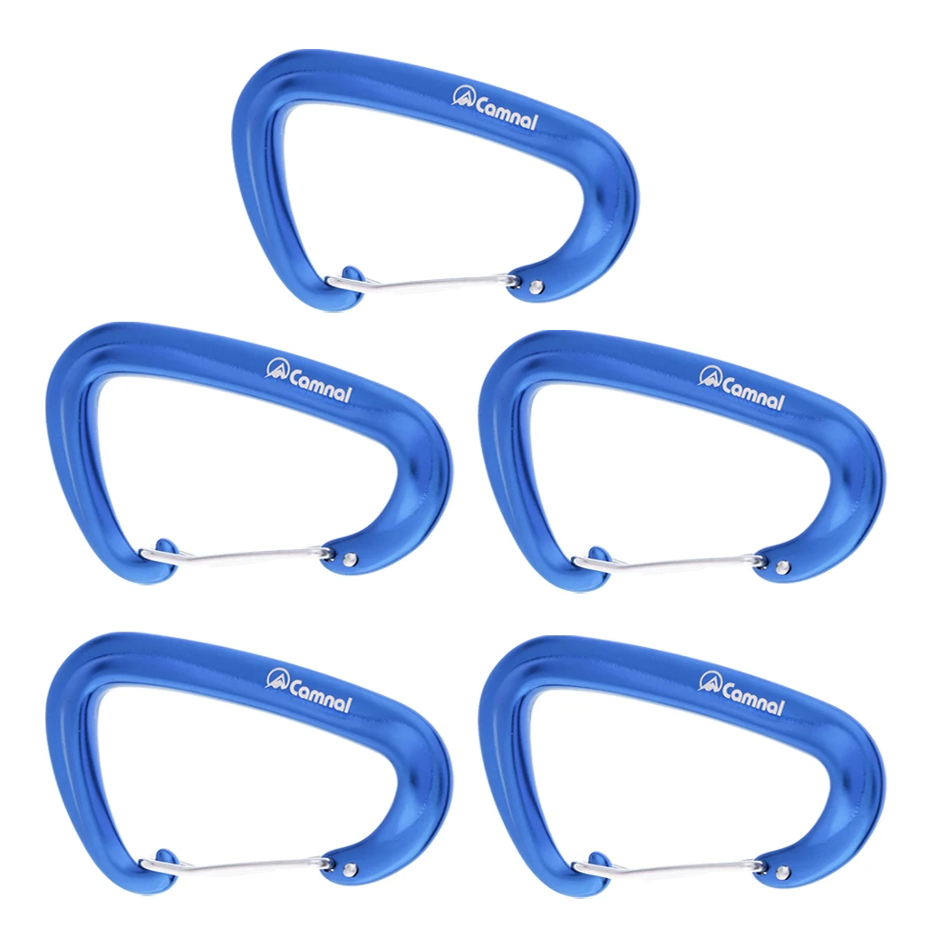 5Pcs 16kN Aluminum Wire Gate Carabiners for Climbing Rescue Hammock Swing Climbing Rescue Arborist Swing Yoga Hook