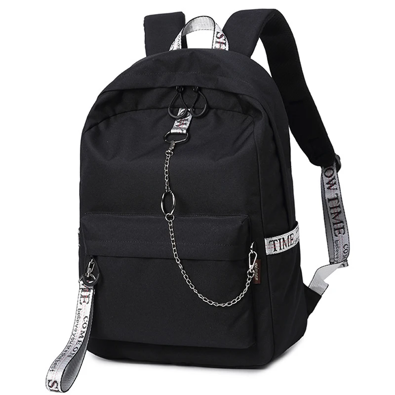 

Minimalist Chain Women Backpack Students Casual Daily Back Pack School Book Bag Computer Rucksack for Teenage Girls & Boys