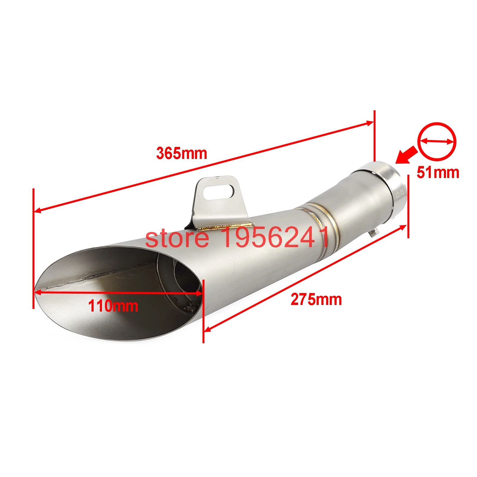 

51mm Motorcycle exhaust Modified Scooter Exhaust Muffler For Yamaha YZF-R6 YZFR6 2008-2016 YZF R6
