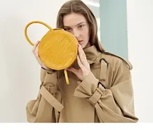 Crocodile Pattern Women Handbag Top Handle Small Round Bags Casual Shoulder Messenger Bag Crossbody Bags for Women Clutch Purse lauwoo women crocodile embossed cow leather handbag female leisure casual lady crossbody shoulder bag messenger top handle bags