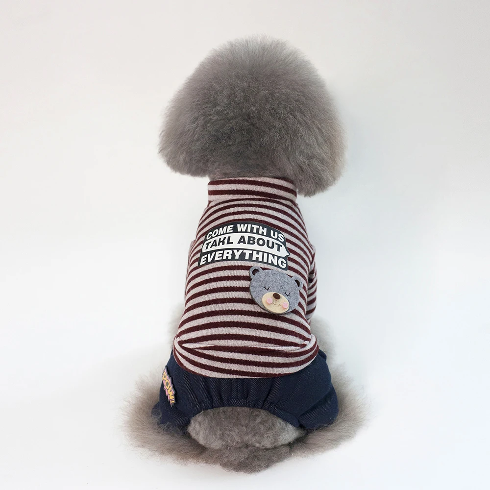 XS-XXL Cute Striped Sweater Pet Dog Clothes Coat Jacket Puppy Small Dogs Cat Costume Apparel Hoodies Chihuahua Warm Soft (11)