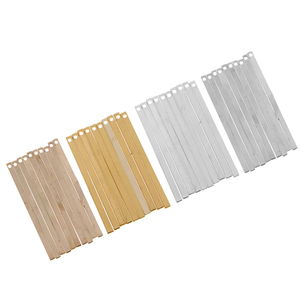 10 Piece Alloy Flat Rectangle Blank Coin Engraving Stamping Charms Tag Pendant Necklace Bracelet Pendants for DIY Jewelry Making