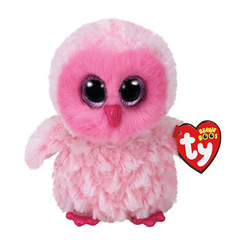 

TY Beanie Baby 6" Twiggy Owl Pink Barn Owl Original With Heart Tag 15cm Plush Stuffed Animal Collectible Toy Christmas Gift