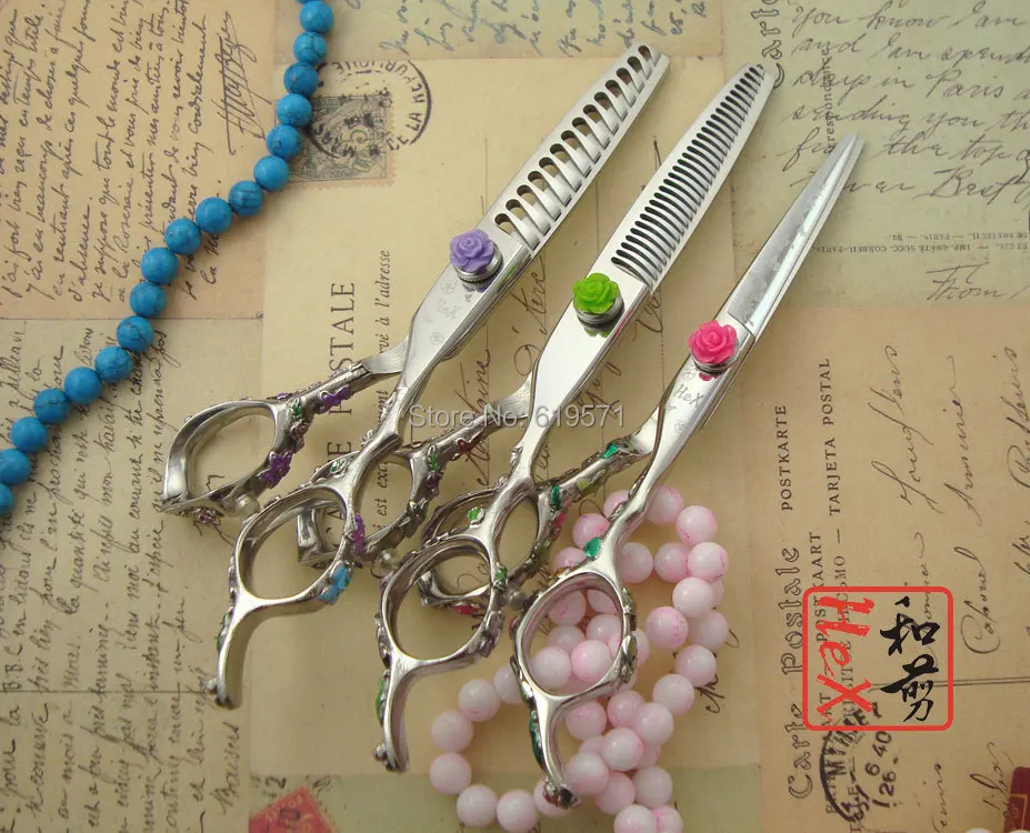 

free ship! Hand painted rose scissors 2013 origin design 5.5"Japanese 440C
