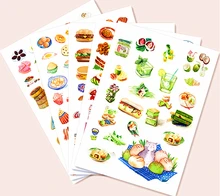 Food Collection Notebook Diary Hand Sticker IcecreamScrapbooking Stickers Decorative DIY Craft Photo