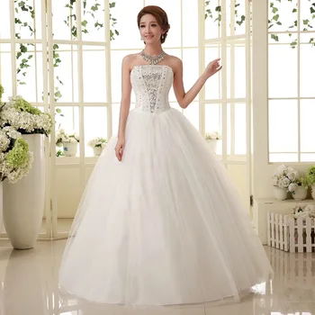 

Simple lace flower Strapless off White Fashion Sexy Wedding Dresses for brides plus size vestido de noiva