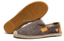 2016 Spring Summer male Canvas Linen Espadrilles color-blocking casual shoes,durable rubber sole slip-on shoes Men big size Eu45