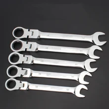 Chave de catraca de combinação de cabeça flexível ferramentas de chave de catraca de uso duplo