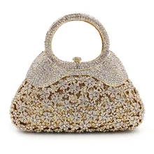 Клатч XIYUAN с золотыми бриллиантами, вечерние сумки, роскошные клатчи с кристаллами, вечерние сумочки, дамские сумочки на цепочке, женские свадебные клатчи