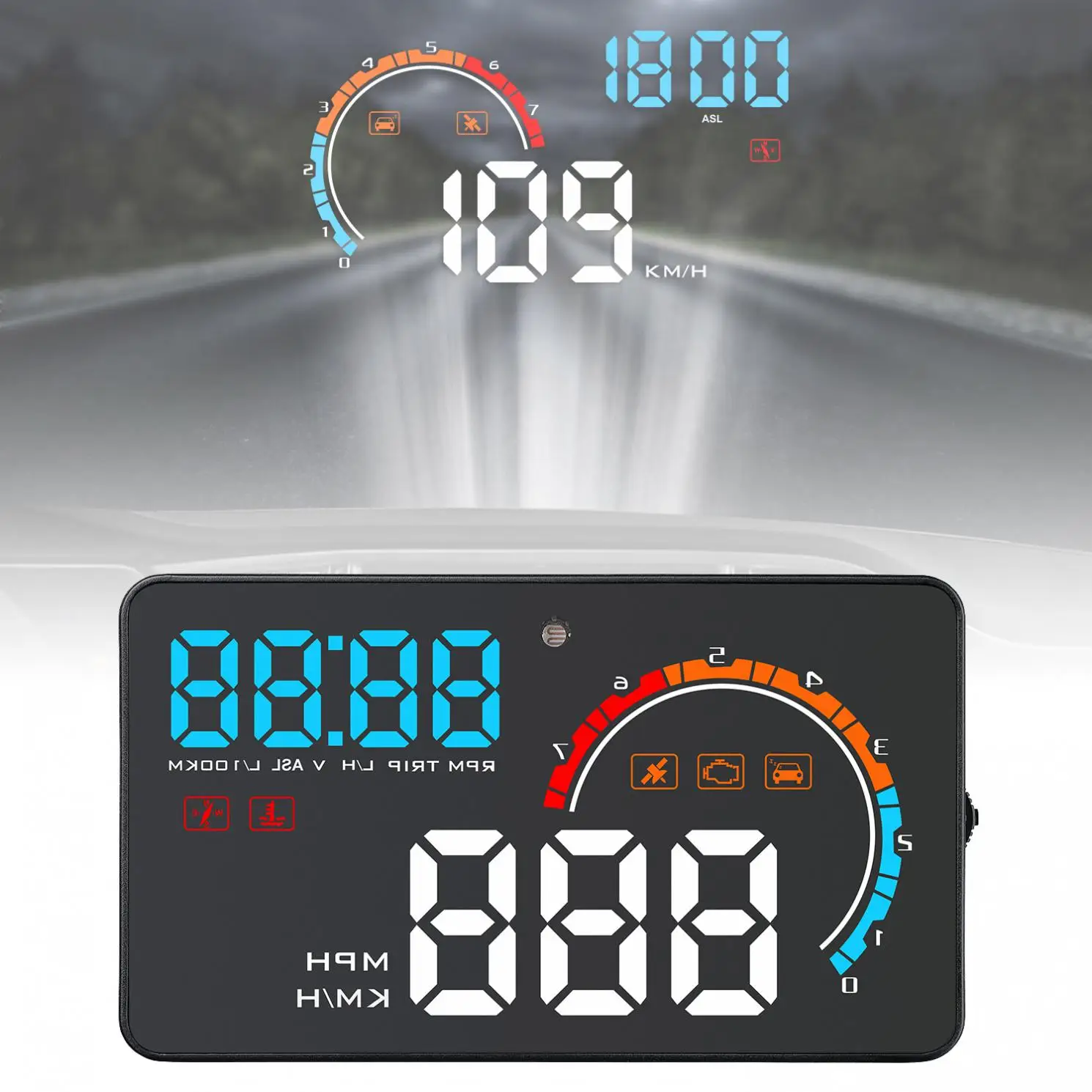  Universal D2500 35 Zoll HD Intelligente Auto Head Up Display mit OBD und GPS Dual System Display fü