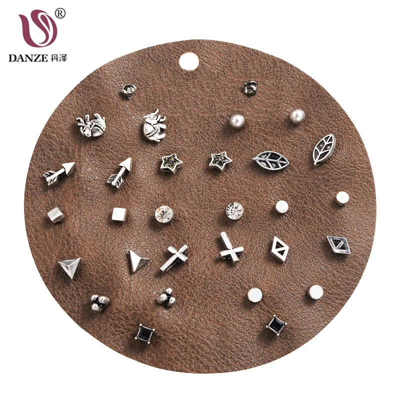 

DANZE 12 Pairs/lot Unique Design Vintage Small Stud Earrings Set For Women Punk Elephant Cross Geometric Animal Ear Studs Aros