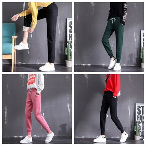 Women Lambswool Thick Trousers Winter Warm Drawstring Waist Harem Pants Plus Size 2XL Female Thicken Trousers Pants
