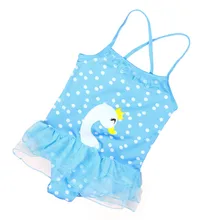 Детская одежда для купания для маленьких детей для девочек пляжное с принтом лебедя Одна деталь купальные костюмы для новорожденных, одежда для купания для девочек, одежда; Прямая поставка
