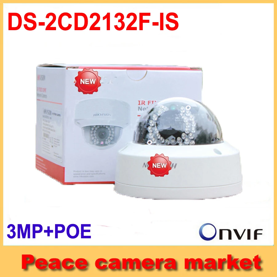 Internation Version Hikvision 3MP IP Dome Camera DS-2CD2132F-IS 1080P CCTV IP PoE Camera Support Alarm and Audio I/O