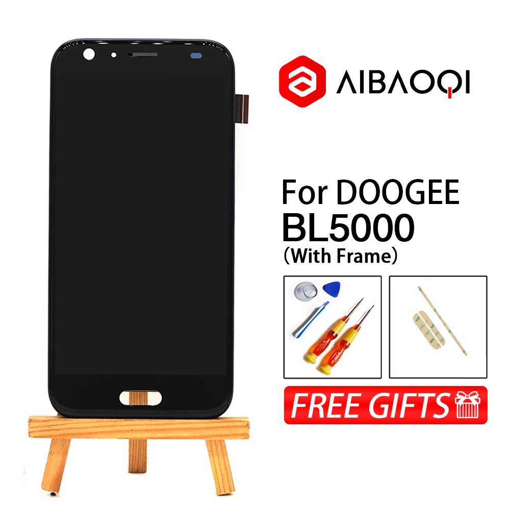 

AiBaoQi New Original 5.5 inch Touch Screen+1920X1080 LCD Display +Frame Assembly Replacement For Doogee BL5000 Android 7.0