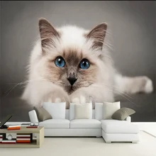 Современные Реалистичные милый кот 3D мультфильм росписи обои Гостиная детская Спальня стены тканью украшения дома Papel де Parede