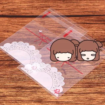 

400Pcs/Lot 7*7cm HAND MADE Letter Cookie Packaging Self Adhesive Plastic Bags for Event Biscuit Snack Cupcake Baking Package