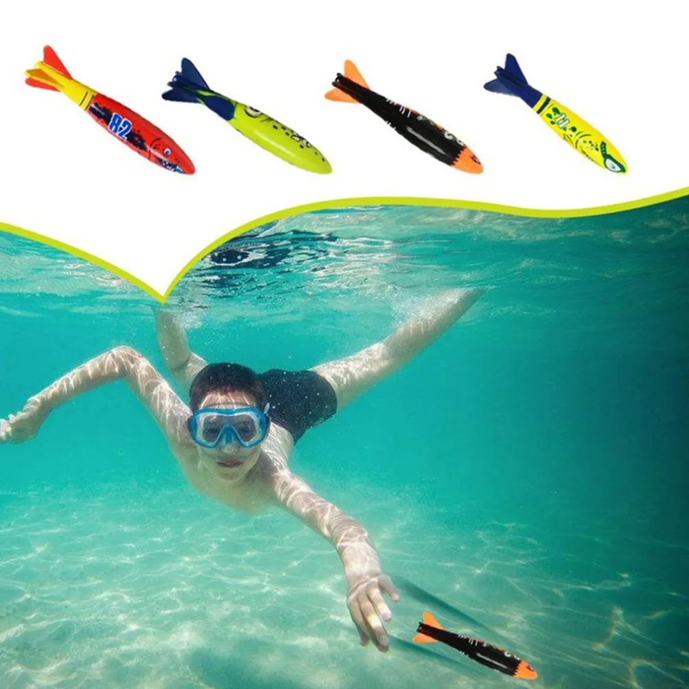 4 шт./компл. Дайвинг Торпедо подводный бассейн играющая игрушка для тренировки на открытом воздухе инструмент для детей пляжная игрушка