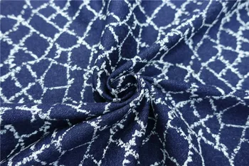 

free shipping 100% cotton denim fabric White grid print meter 135cm wide