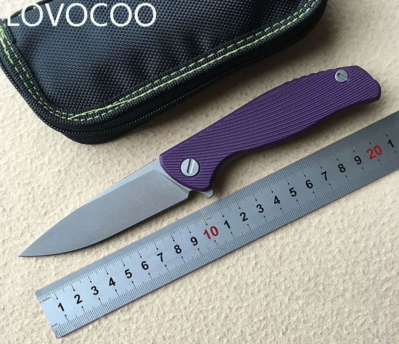 

LOVOCOO Hati 95 Flipper folding knife D2 blade G10 TC4 Titanium handle camping hunting outdoor survival pocket knives edc tools