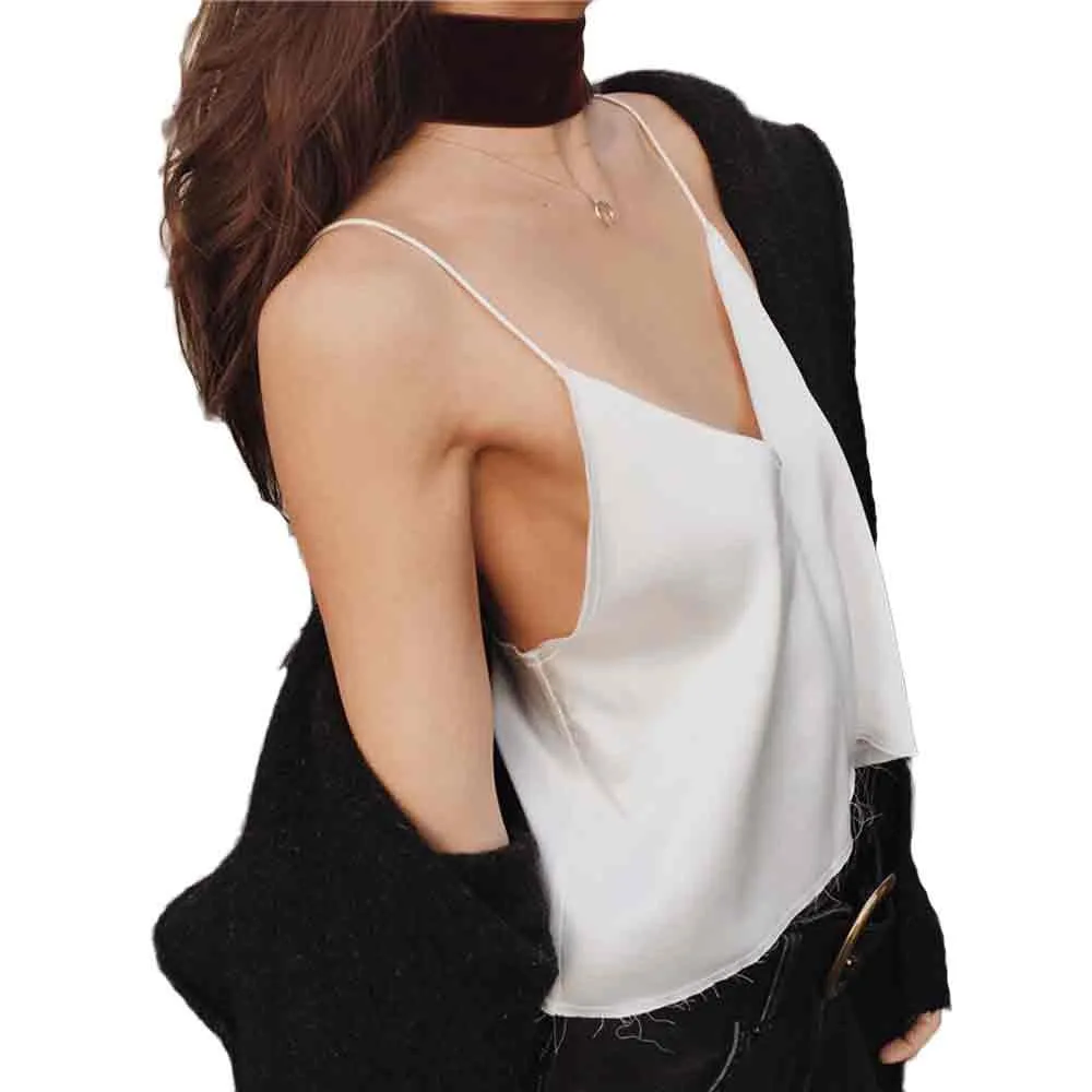 

Feitong Hot Sale 2018 New Summer Women Tanks Sleeveless Top Sexy Women V Neck Solid Casual Crop Tops Short Ladies Vest