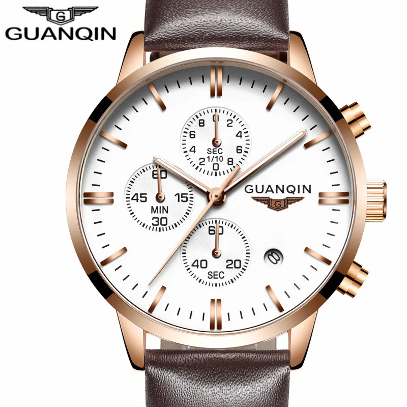 

Relogio Masculino GUANQIN business waterproof Male Clock Quartz-watch Mens Watches Top Brand Luxury Famous relojes hombre 2017 A