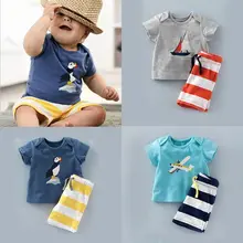 2016 New Toddler Boys Clothing Children Summer Boys Cotton Clothes Cartoon Kids Boy Clothing Set T-shit+Pants