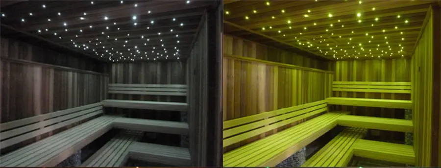 Fiber optic sauna room end fitting lights 2