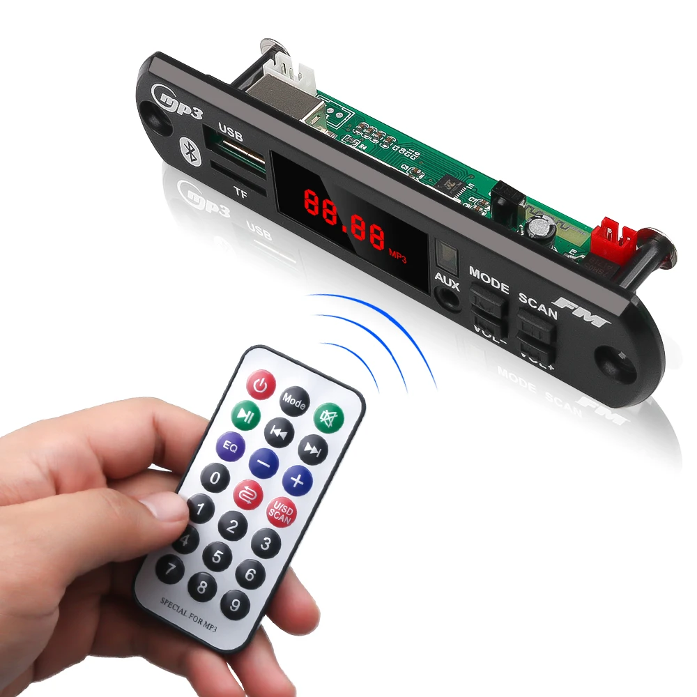 Kebidu беспроводной Bluetooth MP3 WMA декодер плата 5 в 12 В USB автомобильный аудио TF FM радио