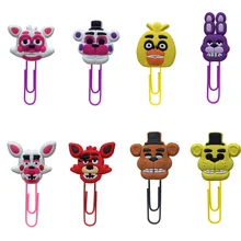 8 шт./партия пять ночей с Фредди мультфильм значок скрепки закладки для школьных учебников и канцелярских принадлежностей детский подарок студенческие канцелярские принадлежности