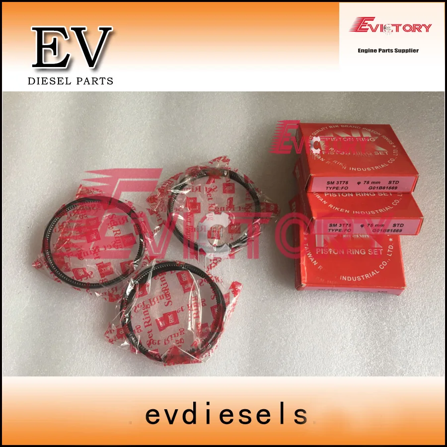 

For yanmar engine overhauling 3TN75 3TN75L 3T75 piston ring set