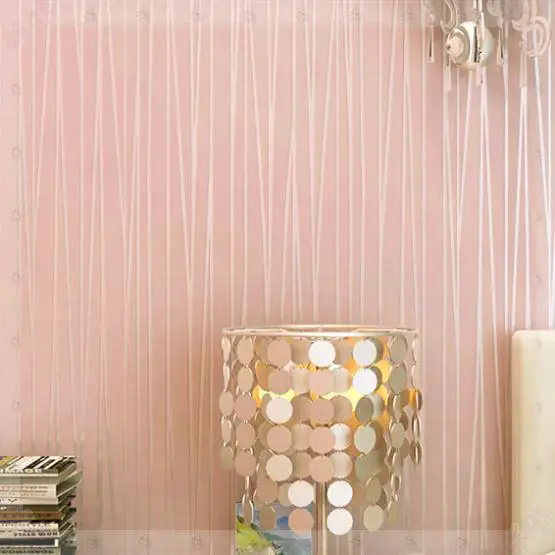 Modern plain pink wallpaper stripe classic wall paper striped non-woven wallcovering papel de parede listrado wallpape | Обустройство