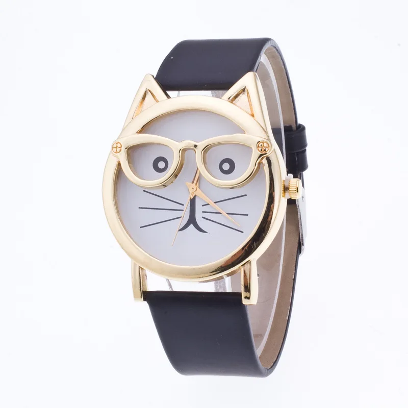 Kitty Cartoon Cat Children Watch Black Cat Watches Fashion Girl Kids