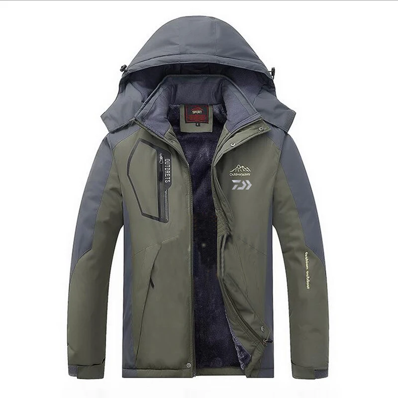 Roupas de Inverno Quente à Prova Água de Pesca Homens de Pesca ao ar Livre de lã Outono Inverno Daiwa Pesca Jaquetas Grossa Camisas L-6xl 2020 d' 6 Pesca Jaquetas Homens de Pesca Ao Ar